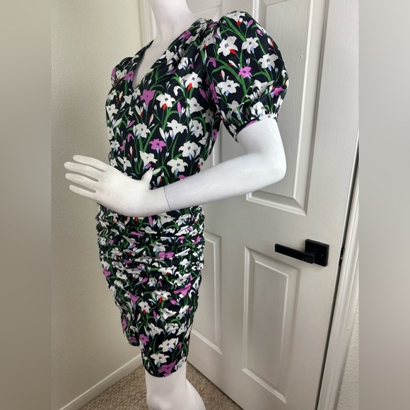 VERONICA BEARD Janis Ruched Floral-Print Dress Size 0. - Picture 7 of 16